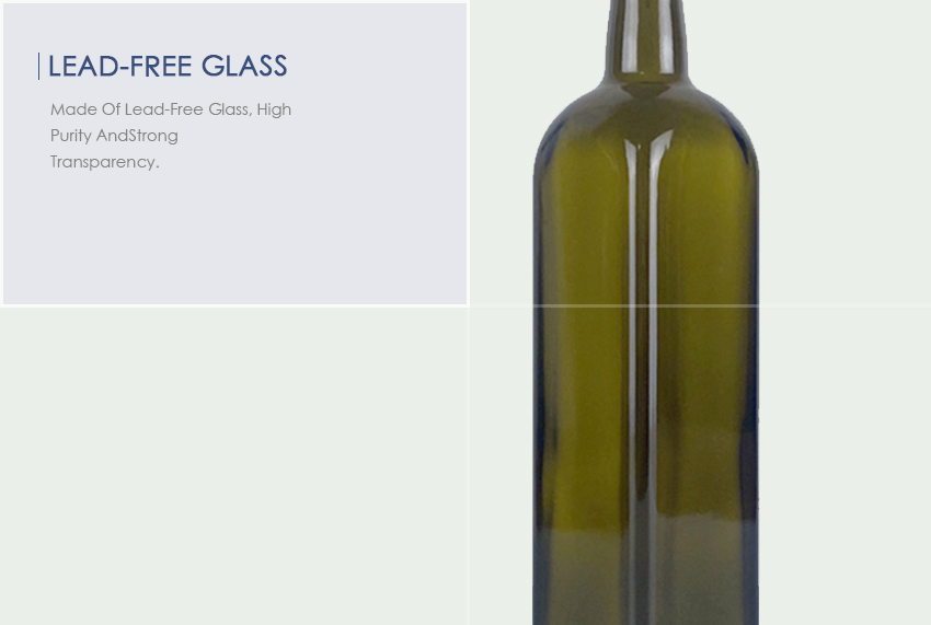750ml Square Olive Oil Glass Bottle 6719S-1-Lead-free glass