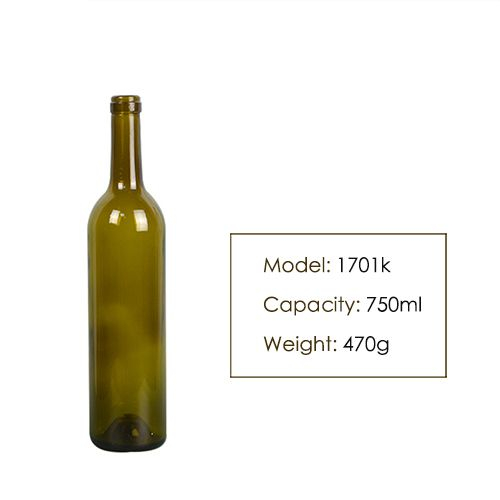 750ml Bordeaux Red Wine Glass Bottle 1701K