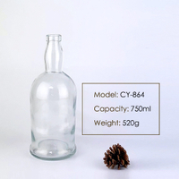 Custom 750ml Whisky Glass Bottle