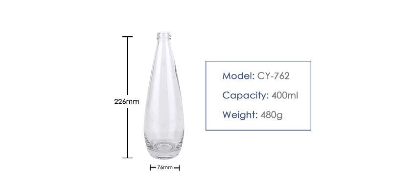 400ml Liquor Glass Bottle CY-762-Product size