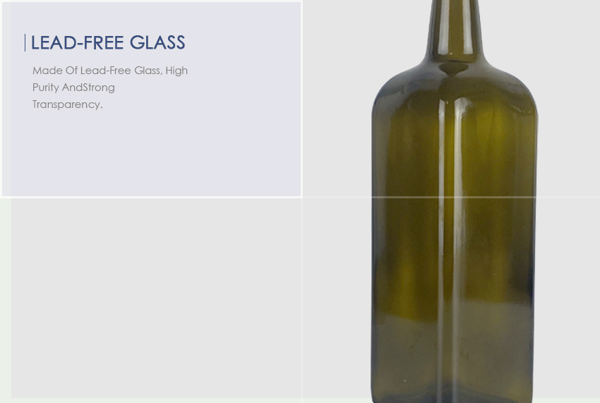 1000ML Square Olive Oil Glass Bottle 6818S-2-Lead-Free Glass