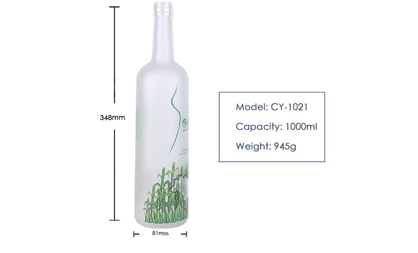 1000ml Liquor Glass Bottle CY-1021 - Product Size