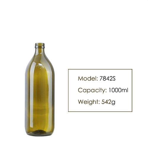 Large 1000ml Square Round Olive Oil Bottle 7842S