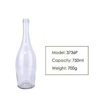 750ml Champagne Red Wine Glass Bottle 3736P Transparent 