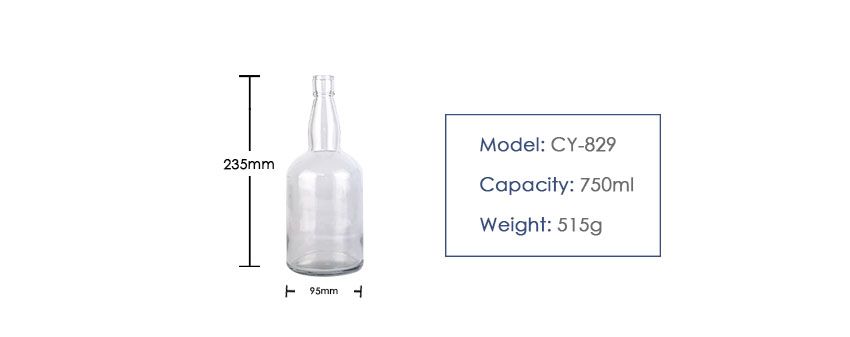 750ml Liquor Glass Bottle CY-829-Product size